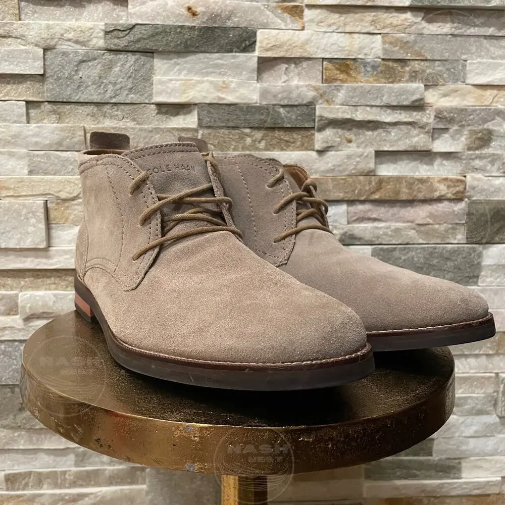 Cole Haan Men’s 11.5M Chukka Boots | Taupe Driftwood Suede, NWOT C23872
